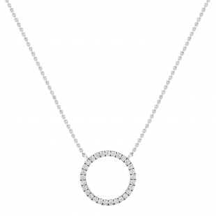 Round Lab Grown White Diamond Open Eternity Circle of Life Pendant for Women (0.50 ctw Color H-I Clarity SI2) in 925 Sterling Silver