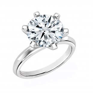 IGI Certified 3.00 Ctw Round Lab Grown White Diamond Solitaire Engagement Ring for Women in 10K White Gold