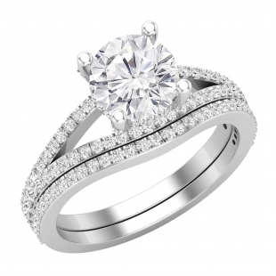 DGLA CERTIFIED Lab Grown White Diamond Halo Solitaire Anniversary Ring Set for Women (2.65 ctw,  Color H-I, Clarity SI2) in 925 Sterling Silver