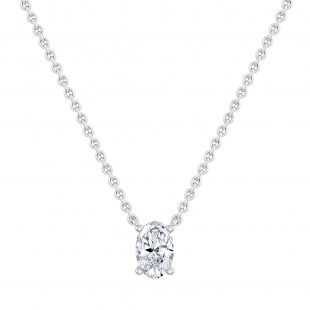IGI Certified 2.00 Cttw Oval Lab Grown Diamond Solitaire Pendant Necklace with 18 inch Gold Chain in 10K White Gold