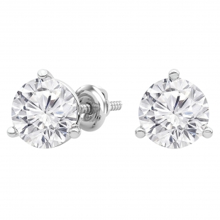 IGI Certified 6.00 Cttw Round Lab Grown Diamond Solitaire Stud Earrings for Women in 14K White Gold in Screw Back