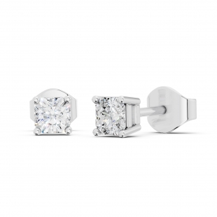 0.50 Cttw Asscher Lab Grown Diamond Solitaire Stud Earrings for Women in 925 Sterling Silver in Push Back