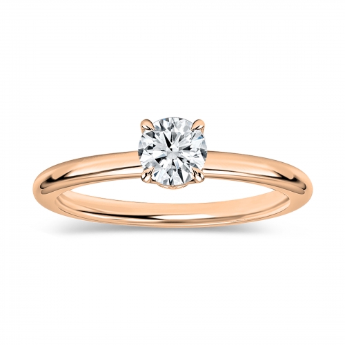 0.25 Ctw Round Lab Grown Diamond Classic Solitaire Engagement Ring, 10K Rose Gold