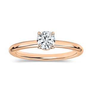 0.25 Ctw Round Lab Grown Diamond Classic Solitaire Engagement Ring, 14K Rose Gold