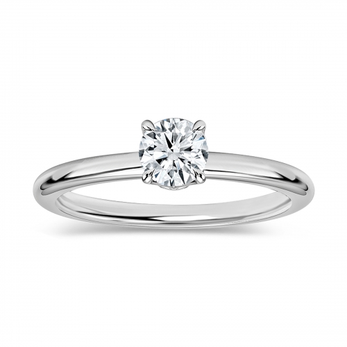 0.25 Ctw Round Lab Grown Diamond Classic Solitaire Engagement Ring, 14K White Gold