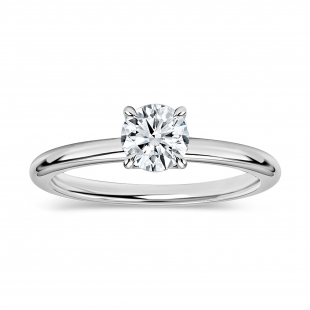 0.50 Ctw Round Lab Grown Diamond Classic Solitaire Engagement Ring, 14K White Gold