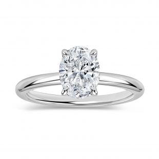 IGI Certified 1 Ctw Oval Lab Grown Diamond Classic Single Stone Ring, 925 Sterling Silver