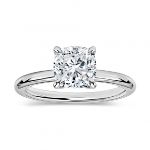 IGI Certified 1.50 Ctw Cushion Lab Grown Diamond Classic Solitaire Ring, 925 Sterling Silver