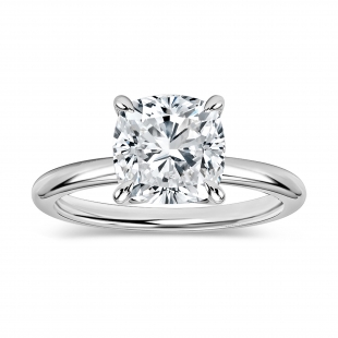 IGI Certified 2 Ctw Cushion Lab Grown Diamond Classic Solitaire Ring, 925 Sterling Silver