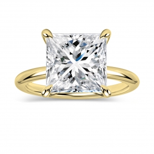 IGI Certified 3.00 Ctw Princess Lab Grown Diamond Solitaire Ring,14K Yellow Gold