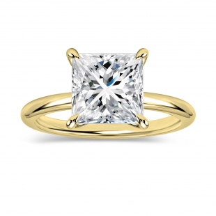 IGI Certified 2.00 Ctw Princess Lab Grown Diamond Solitaire Ring,18K Yellow Gold