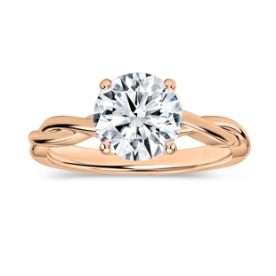 IGI Certified 1.50 Ctw Round Lab Grown Diamond Solitaire Intertwined Ring, 18K Rose Gold