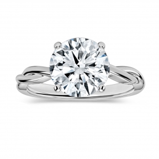 IGI Certified 2.50 Ctw Round Lab Grown Diamond Solitaire Intertwined Ring, 925 Sterling Silver