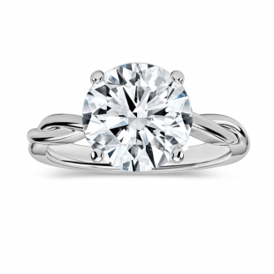 IGI Certified 3.00 Ctw Round Lab Grown Diamond Solitaire Intertwined Ring, 925 Sterling Silver