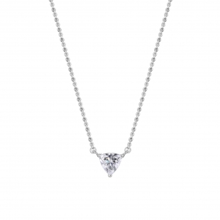 IGI Certified 0.75 Ctw Trillion Lab Grown Diamond 3 Prong Minimalist Solitaire Pendant with 18 inch Gold Chain, 10K White Gold