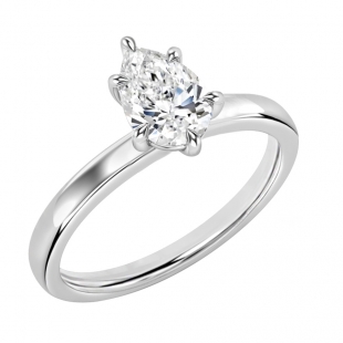 IGI Certified 0.75 Carat Pear Shape Lab Grown White Diamond Sparkling Solitaire Engagement Ring for Women in 10K White Gold