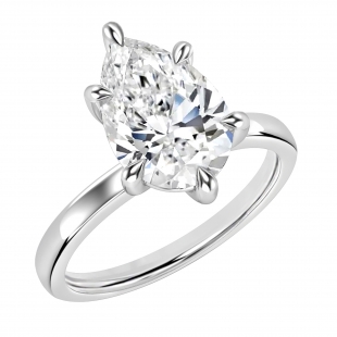 IGI Certified 3.00 Carat Pear Shape Lab Grown White Diamond Sparkling Solitaire Engagement Ring for Women in 10K White Gold