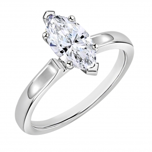 2.00 Cttw Marquise Cubic Zirconia V-Prong Solitaire Engagement Ring, 925 Sterling Silver