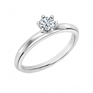 0.25 Ctw Round Cubic Zirconia Solitaire Engagement Ring for Women in 925 Sterling Silver