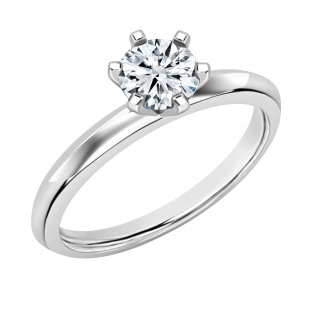0.50 Ctw Round Cubic Zirconia Solitaire Engagement Ring for Women in 925 Sterling Silver