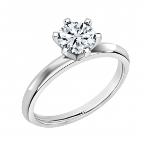 0.75 Ctw Round Cubic Zirconia Solitaire Engagement Ring for Women in 925 Sterling Silver