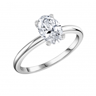 2.00 Cttw Oval Cubic Zirconia Solitaire Engagement Ring, 925 Sterling Silver