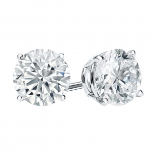 925 Sterling Silver 4 Prong Solitaire Stud Earrings, 0.25 CT Round Cubic Zirconia in Push Back
