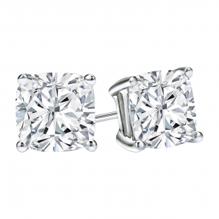 0.50 Ctw Cushion Cubic Zirconia 4 Prong Solitaire Stud Earrings for Women in 925 Sterling Silver in Screw Back