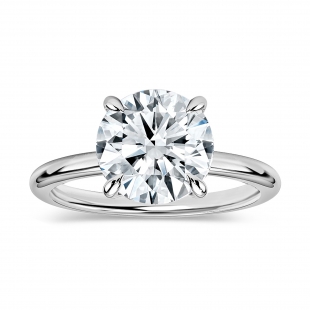 2.50 Ctw Round Cubic Zirconia Classic Solitaire Engagement Ring, 925 Sterling Silver