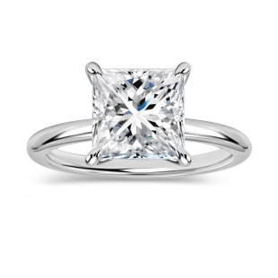 2.00 Ctw Princess Cubic Zirconia Solitaire Ring,925 Sterling Silver