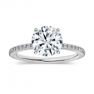 925 Sterling Silver Hidden Halo Solitaire Ring, 1.79 ctw, Round Cubic Zirconia