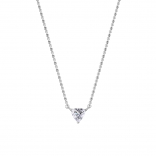 0.50 Ctw Trillion Cubic Zirconia 3 Prong Minimalist Solitaire Pendant with 18 inch Silver Chain, 925 Sterling Silver