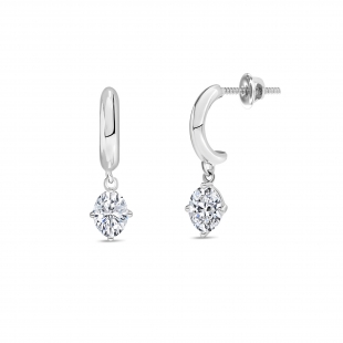 0.25 Ctw Oval Cubic Zirconia Solitaire Classic Drop Earrings for Women in 925 Sterling Silver in Screw Back