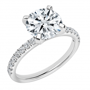 925 Sterling Silver 4 Prong Solitaire Engagement Ring , 2.25 Cttw Round Cubic Zirconia