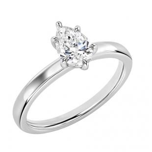 0.50 Carat Pear Shape Cubic Zirconia Sparkling Solitaire Engagement Ring for Women in 925 Sterling Silver
