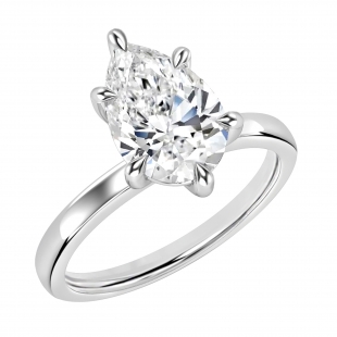 2.00 Carat Pear Shape Cubic Zirconia Sparkling Solitaire Engagement Ring for Women in 925 Sterling Silver
