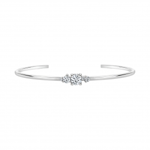 0.75 ctw Round Cubic Zirconia 5 Stone Open Cuff Bracelet for Women in 925 Sterling Silver