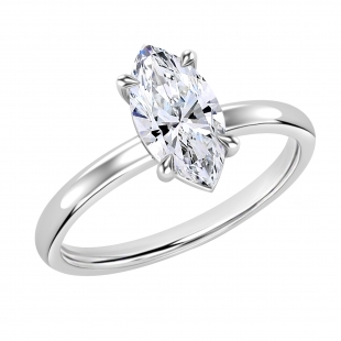 2.50 Cttw Marquise Cubic Zirconia Solitaire Engagement Ring, 925 Sterling Silver