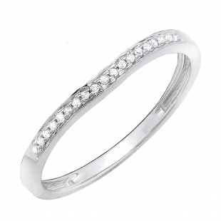 0.45 Carat (ctw) 14k White Gold Round Blue Sapphire And White Diamond Ladies 5 Stone Bridal Engagement Ring (BAND ONLY)