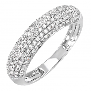 0.50 Carat (ctw) 10k White Gold Round Diamond Ladies Anniversary Wedding Band 1/2 CT