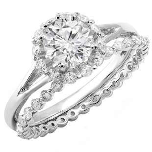 Band for 10k White Gold Round Diamond Ladies Bridal Engagement Band
