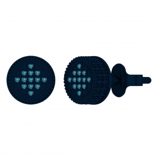 Round Blue Diamond Beaded Stud Earrings for Women (6.80 Ctw, Color Blue, Clarity I2-I3) in Blue Plated 925 Sterling Silver in Push Back