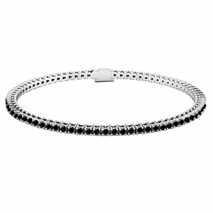 5.00 Carat (ctw) 10K White Gold Round Cut Real Black Diamond Ladies Tennis Bracelet 5 CT