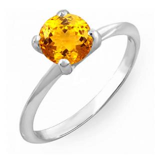 1.50 Carat (ctw) Sterling Silver Round Cut Citrine Ladies Solitaire Bridal Engagement Ring 1 1/2 CT
