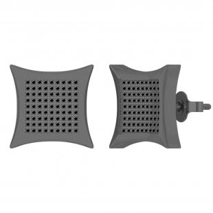 0.60 Carat Round Black Diamond Concave Kite Unisex Stud Earrings in 10K White Gold in Push Back