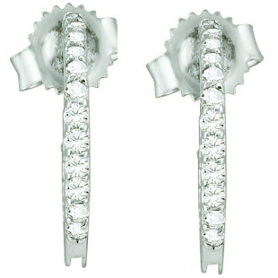 0.25 CT 14k White Gold Brilliant Diamond Ladies Hoop Earrings
