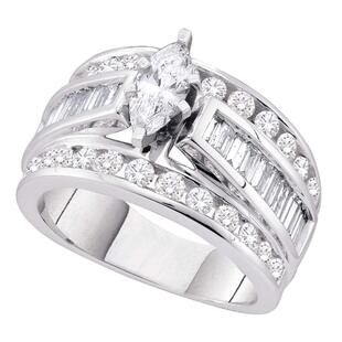 0.31 Carat (ctw) 10K Yellow Gold Round White Diamond Men's & Women's Engagement Ring Trio Bridal Set 1/3 CT