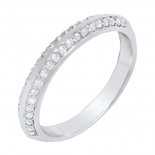 0.50 Carat (ctw) 14k White Gold Round Diamond Ladies Semi Mount Bridal Engagement Ring (Band Only)