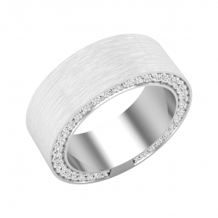 Round White Diamond Dual Side Classic Studded Edge Brushed Finished Texture Wedding Band for Men (1.40 ctw Color I-J Clarity I2-I3) in 950 Platinum