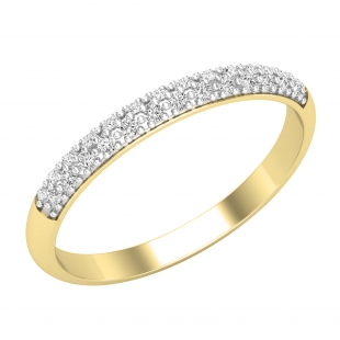 0.15 Carat (ctw) Round White Diamond Sleek Wedding Ring for Women in 14K Yellow Gold